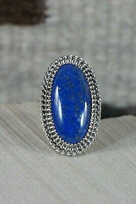 Navajo Lapis and Sterling Silver Ring - Thomas Yazzie - Size 6.25 - High Lonesome Trading