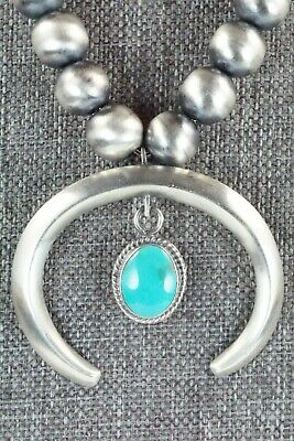 Turquoise & Sterling Silver Navajo Pearl Necklace - Jan Mariano
