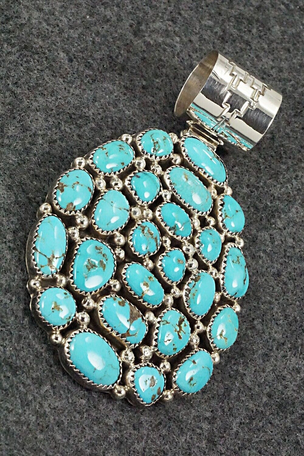Turquoise & Sterling Silver Pendant - Marlene Haley