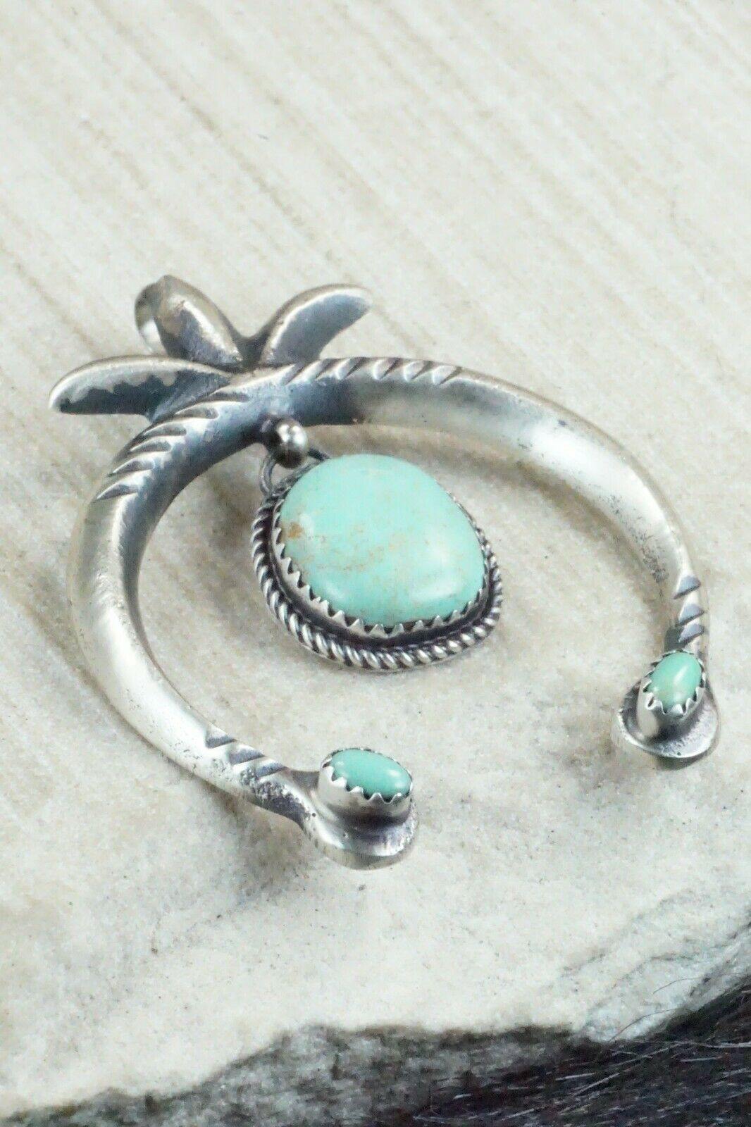 Turquoise and Sterling Silver Pendant - Martha Cayatineto - High Lonesome Trading