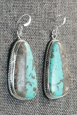 Navajo Turquoise and Sterling Silver Earrings - Verley Betone