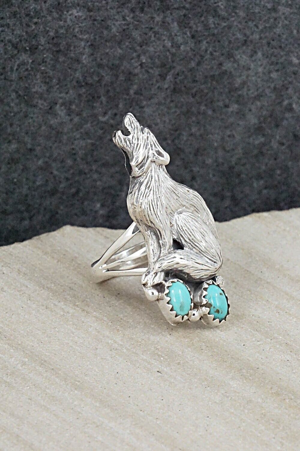Turquoise & Sterling Silver Ring - Samuel Yellowhair - Size 7
