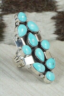 Turquoise & Sterling Silver Ring - Clarence Long - Size 5.75
