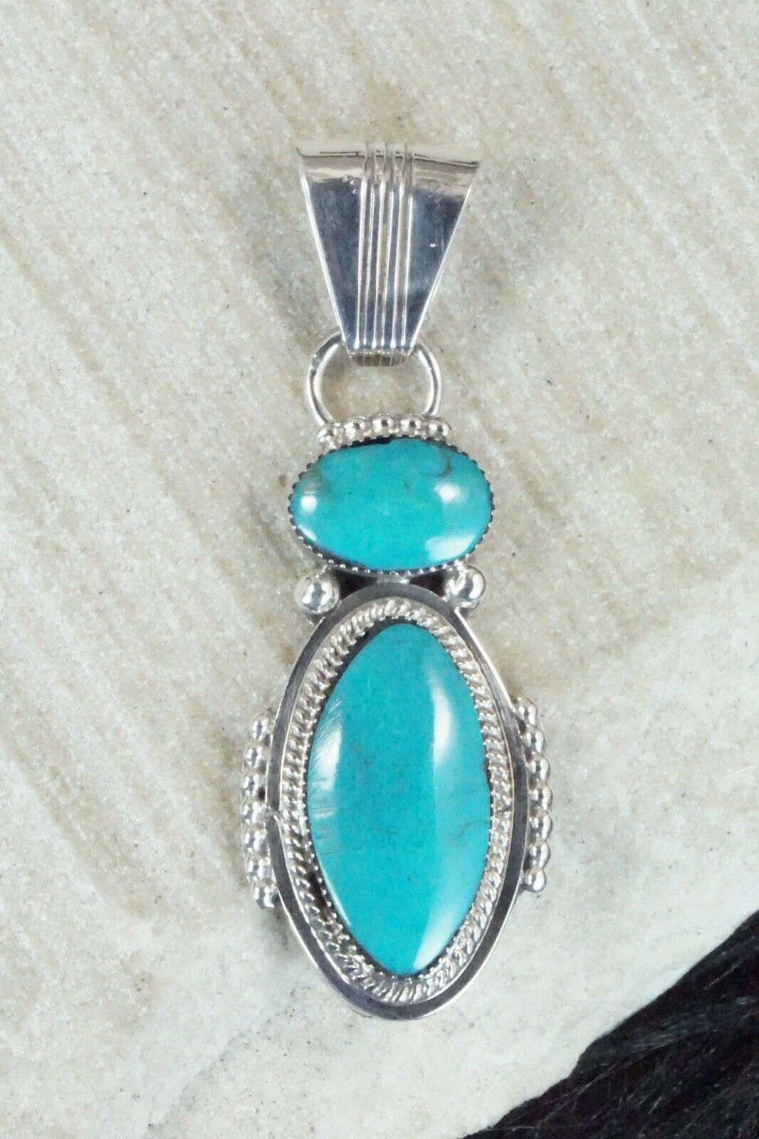 Turquoise and Sterling Silver Pendant - Bobby Platero