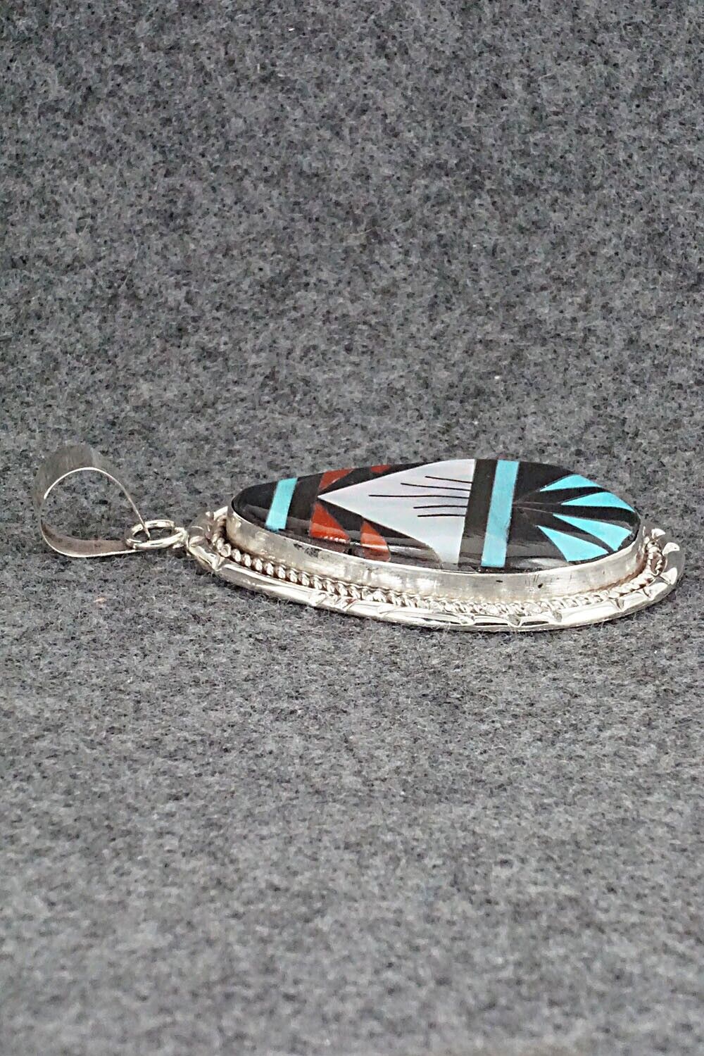 Multi Stone & Sterling Silver Pendant - Gladys Lamy