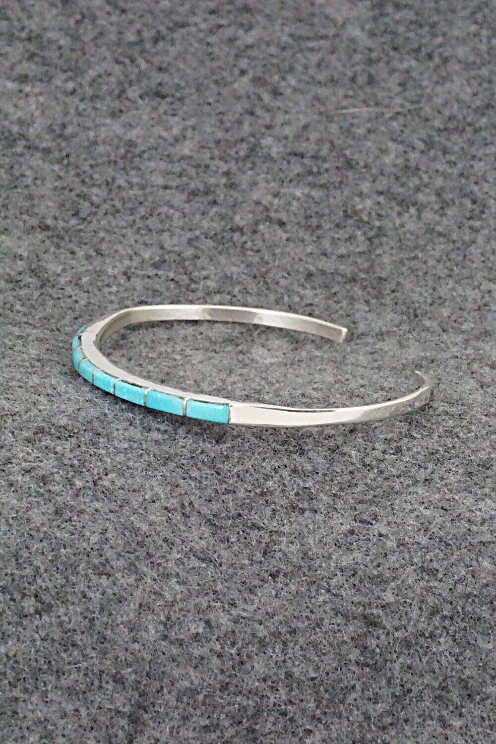 Turquoise & Sterling Silver Inlay Bracelet - Jeanette Chavez