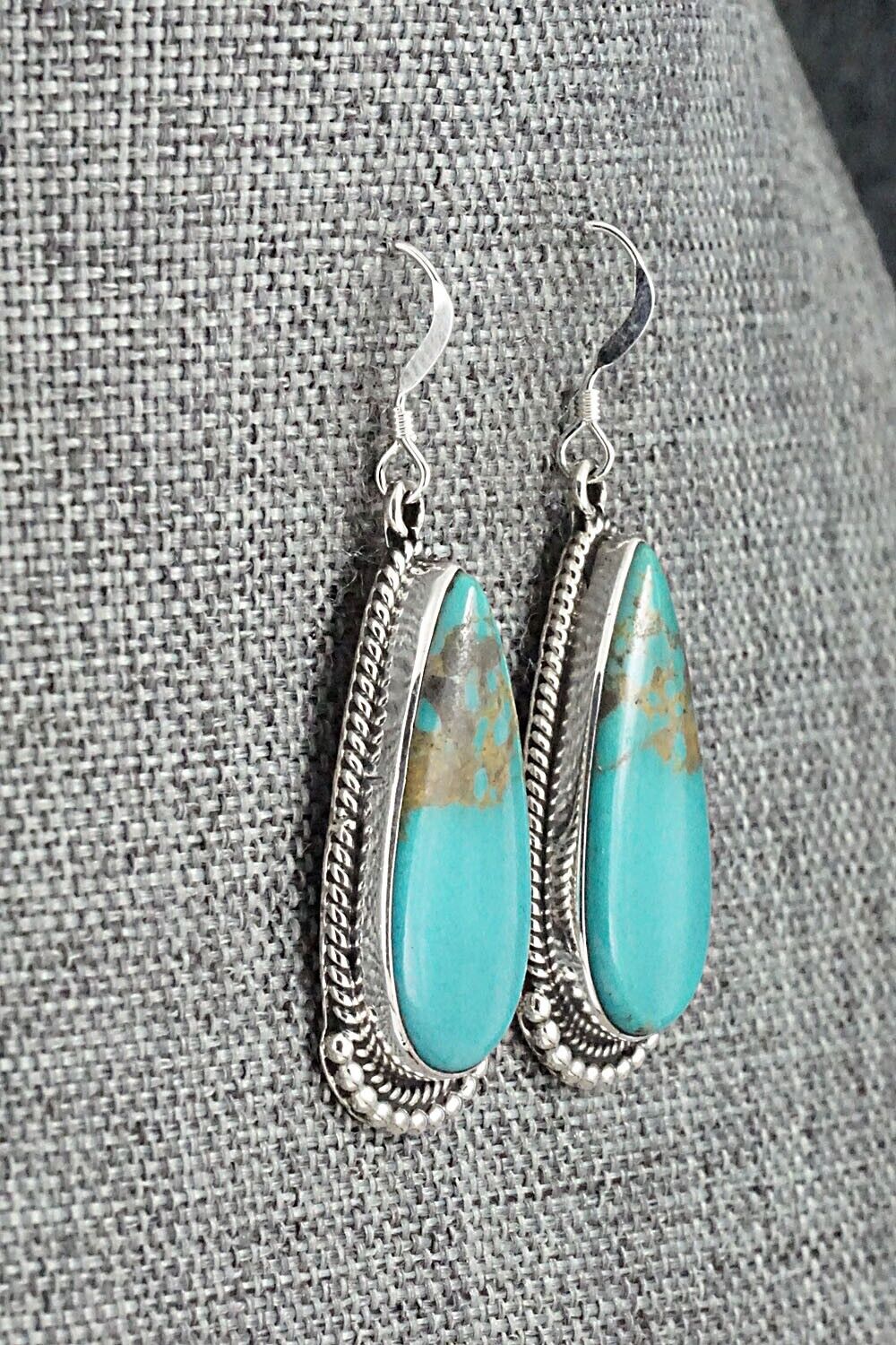 Turquoise & Sterling Silver Earrings - Verdie Betone