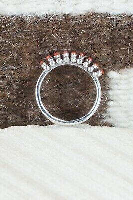 Coral & Sterling Silver Ring - Irma Unkestine - Size 6.25
