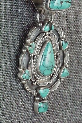 Turquoise and Sterling Silver Pendant & Necklace - Tom Lewis