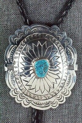 Turquoise & Sterling Silver Bolo Tie - Carson Blackgoat