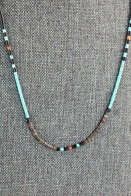 Turquoise, Shell, Coral & Sterling Silver Necklace - Esquipula Tenorio