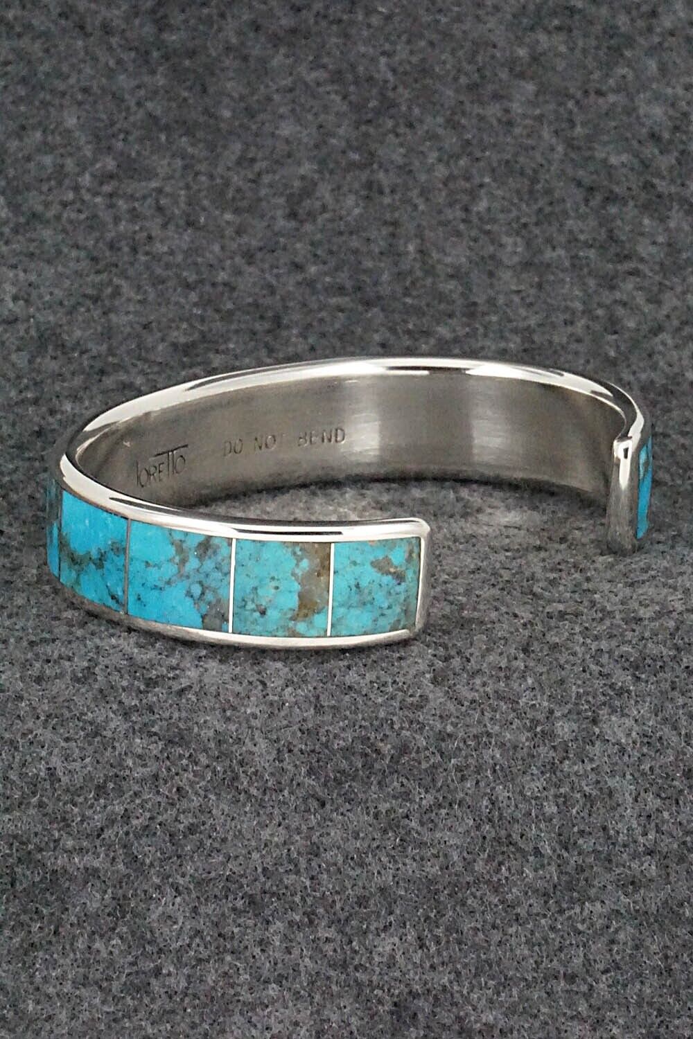Turquoise & Sterling Silver Inlay Bracelet - Larry Loretto
