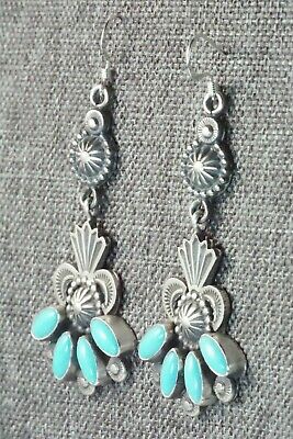 Turquoise & Sterling Silver Earrings - Michael Calladitto - High Lonesome Trading