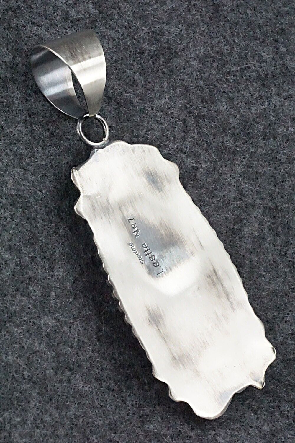 Turquoise and Sterling Silver Pendant - Leslie Nez