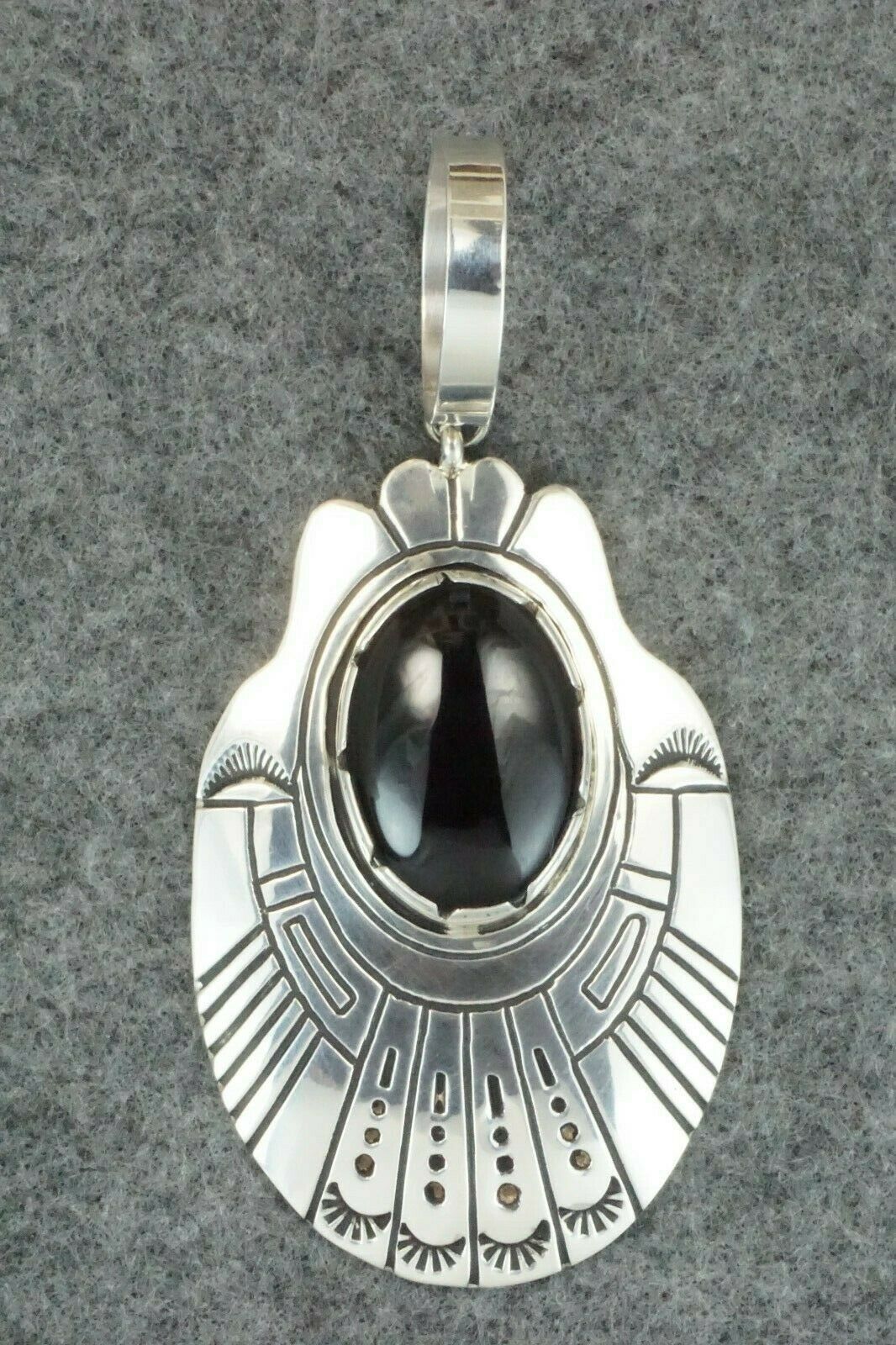 Onyx & Sterling Silver Pendant - Rosita Singer