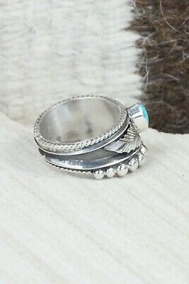 Turquoise & Sterling Silver Ring - Tom Lewis - Size 8