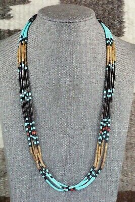Turquoise, Coral and Shell Necklace - Esquipula Tenorio