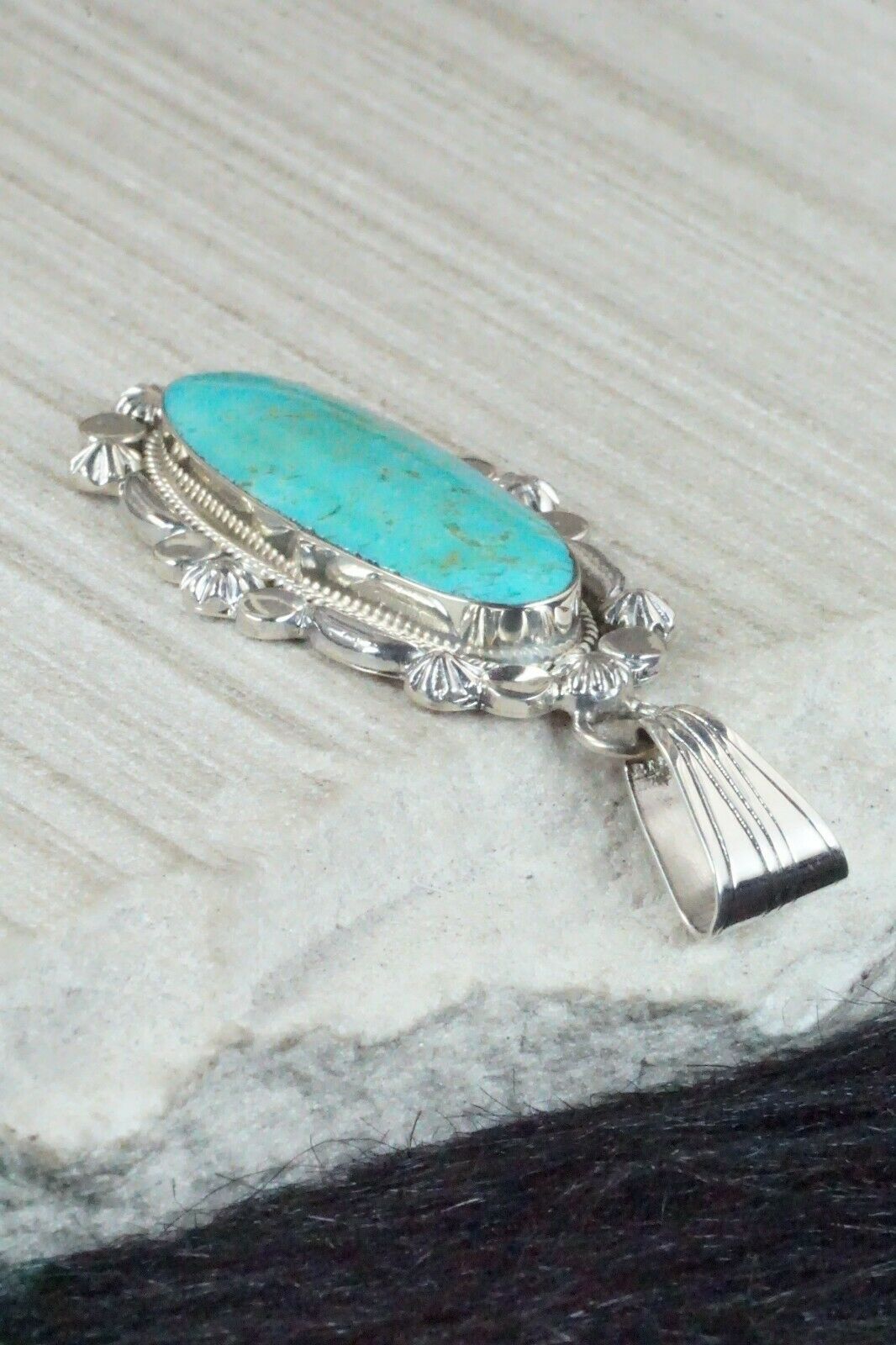 Turquoise & Sterling Silver Pendant - Jimson Belin