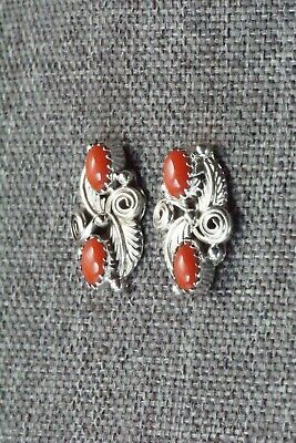 Coral & Sterling Silver Earrings - Sharon McCarthy
