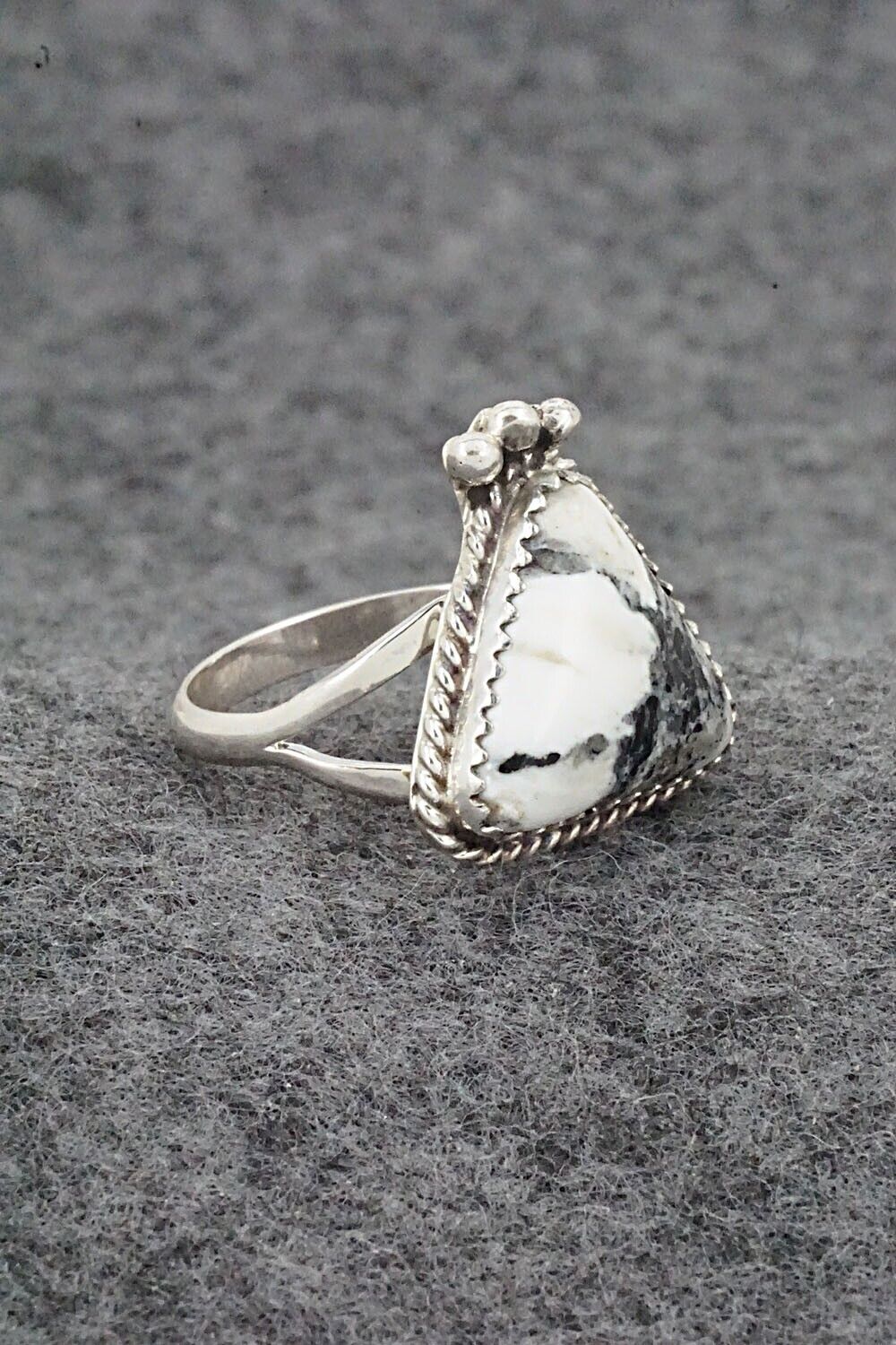White Buffalo & Sterling Silver Ring - Judy Largo - Size 8.5
