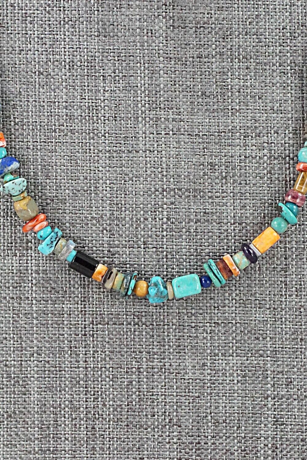 Multi Stone and Sterling Silver Necklace - Helen Tsosie