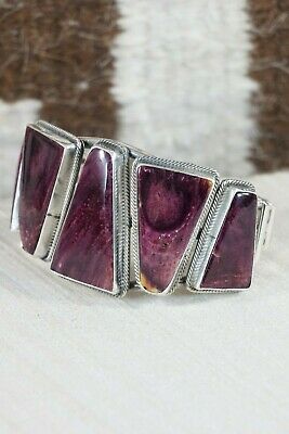 Navajo Spiny Oyster & Sterling Silver Bracelet - Raymond Delgarito - High Lonesome Trading