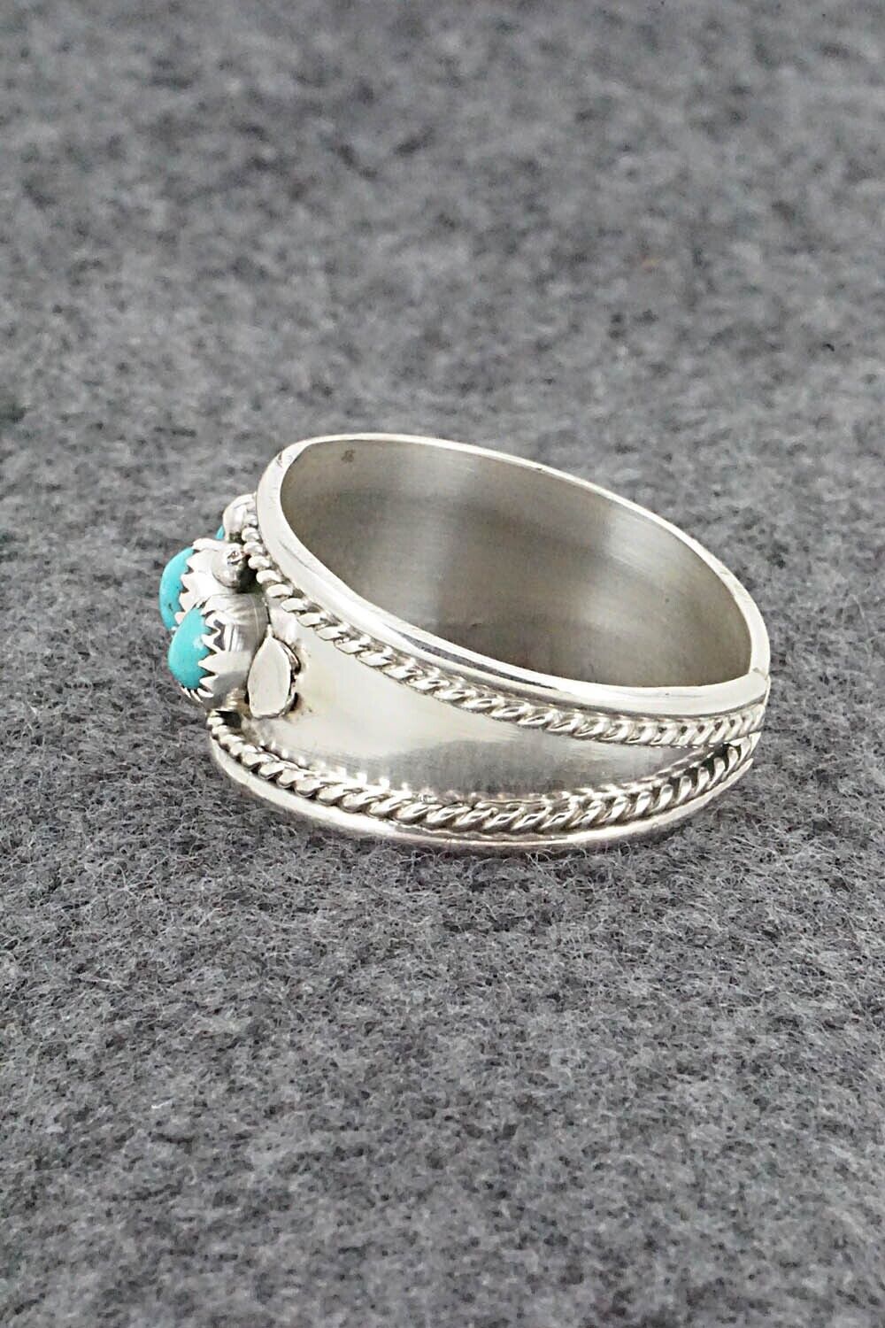 Turquoise & Sterling Silver Ring - Sondra Whitegoat - Size 13
