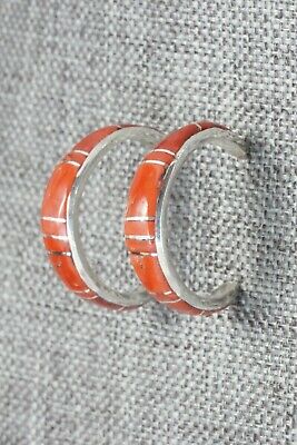 Coral & Sterling Silver Earrings - K Peina