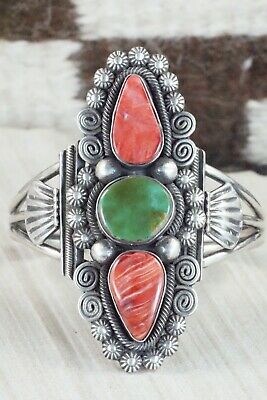 Royston Turquoise, Spiny Oyster & Sterling Silver Bracelet - Jess Martinez