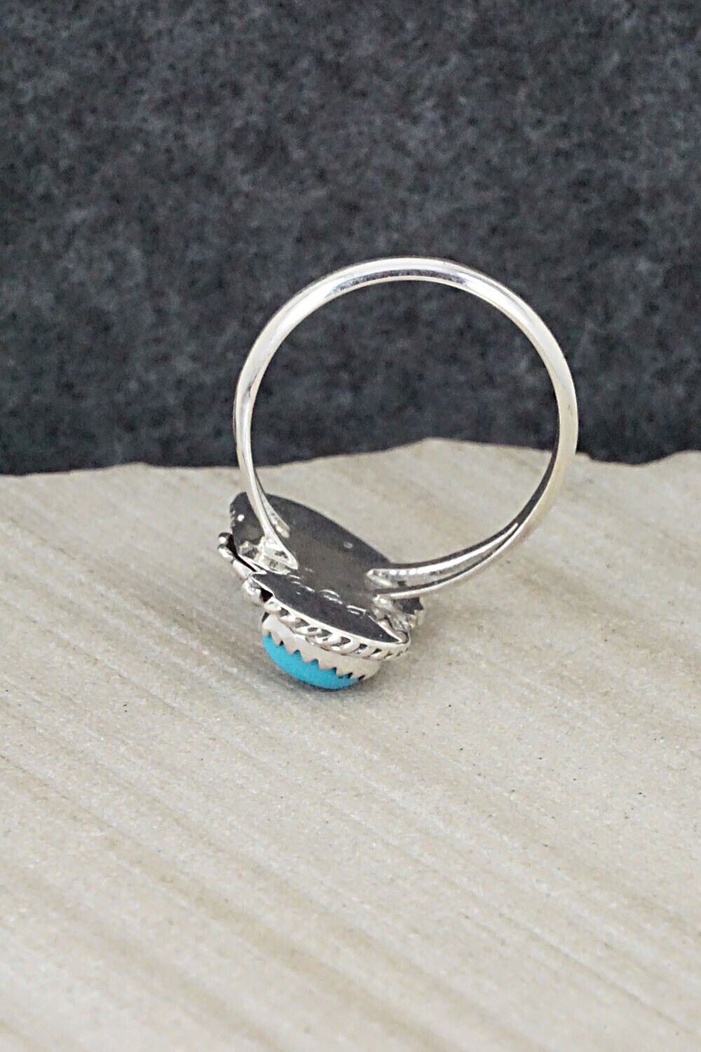 Turquoise & Sterling Silver Ring - William Begay - Size 8.75