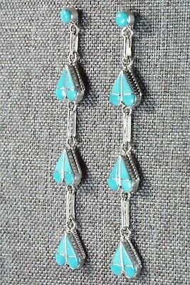 Zuni Turquoise & Sterling Silver Earrings - Velda Nastacio