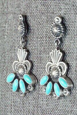 Turquoise & Sterling Silver Earrings - Michael Calladitto - High Lonesome Trading