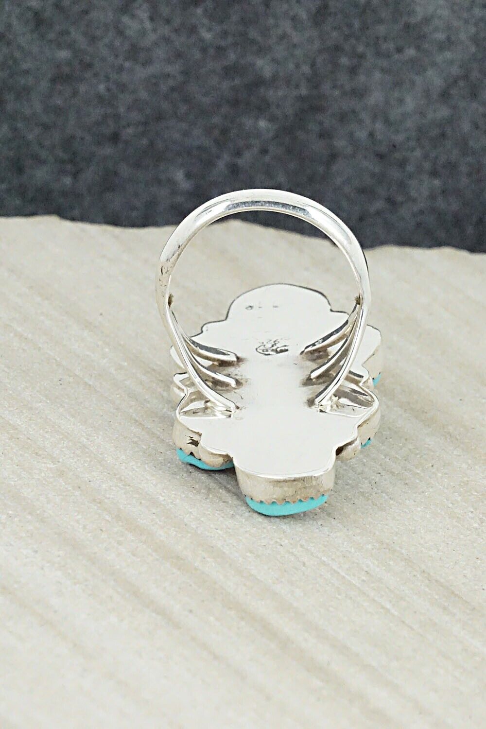 Turquoise Sterling Silver Ring - Roberta Begay - Size 7.5