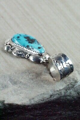 Turquoise and Sterling Silver Pendant - Clem Nalwood