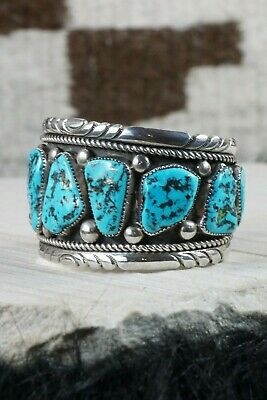 Zuni Turquoise and Sterling Silver Bracelet - Robert Leekya - High Lonesome Trading