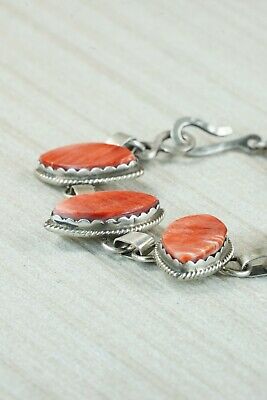 Navajo Spiny Oyster and Sterling Silver Link Bracelet - Selina Warner