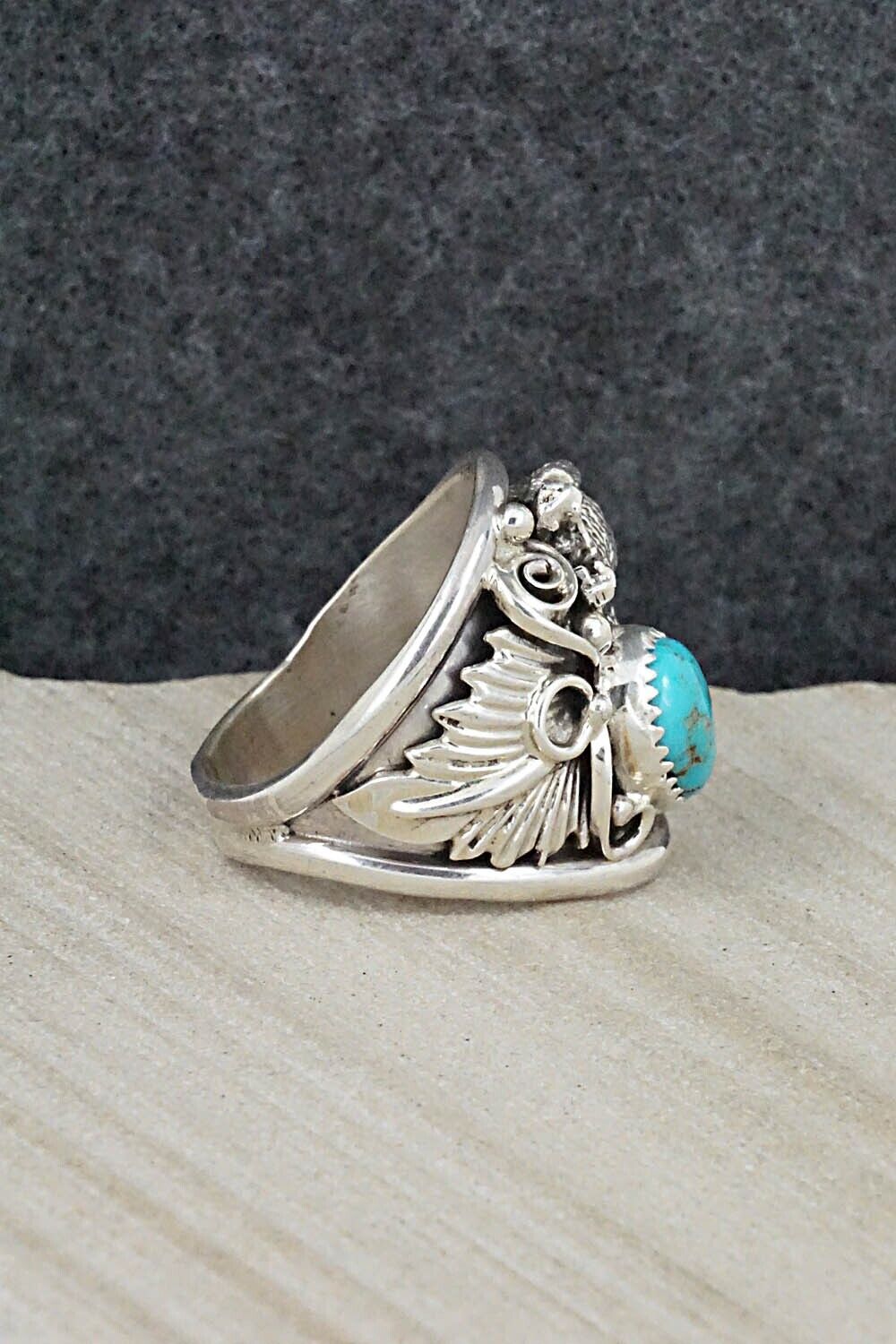 Turquoise & Sterling Silver Ring - Jeannette Saunders - Size 10.75