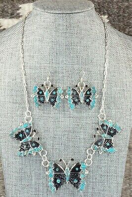 Turquoise & Sterling Silver Necklace and Earrings Set - Tamara Pinto