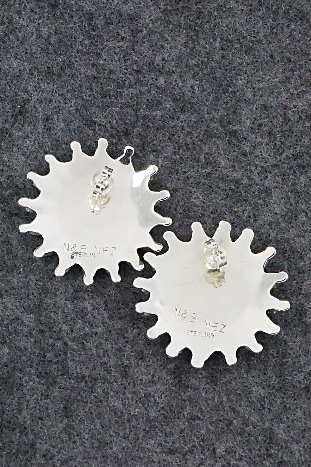 Turquoise & Sterling Silver Earrings - Nathaniel Nez
