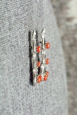 Coral & Sterling Silver Earrings - Alvina Lamy
