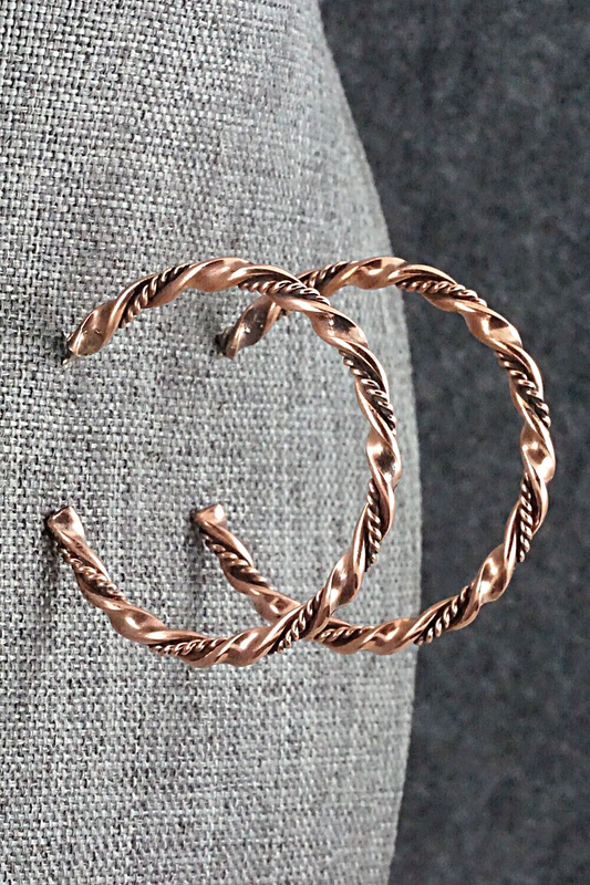 Copper Hoop Earrings - Elaine Tahe