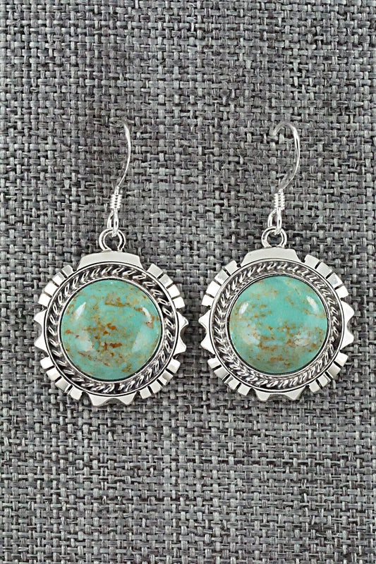 Turquoise & Sterling Silver Earrings - Amos Begay