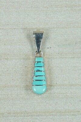 Zuni Turquoise & Sterling Silver Pendant - Eldrick Seowtewa