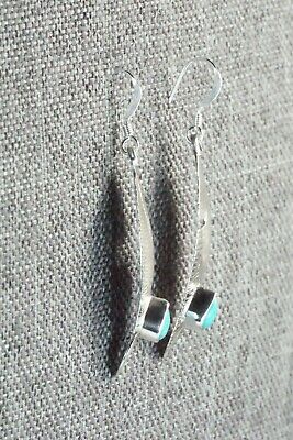 Turquoise & Sterling Silver Earrings - Genevieve Frank