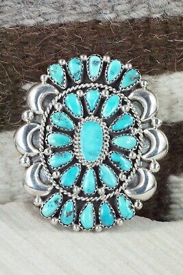 Turquoise and Sterling Silver Pin - Eunise Wilson