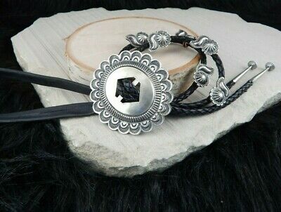 Navajo Sterling Silver Bolo Tie - Roberta Begay - High Lonesome Trading