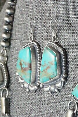 Turquoise & Sterling Silver Necklace and Earrings Set - Tom Lewis - High Lonesome Trading