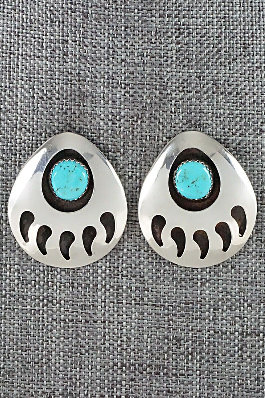 Turquoise & Sterling Silver Earrings - Virginia Long