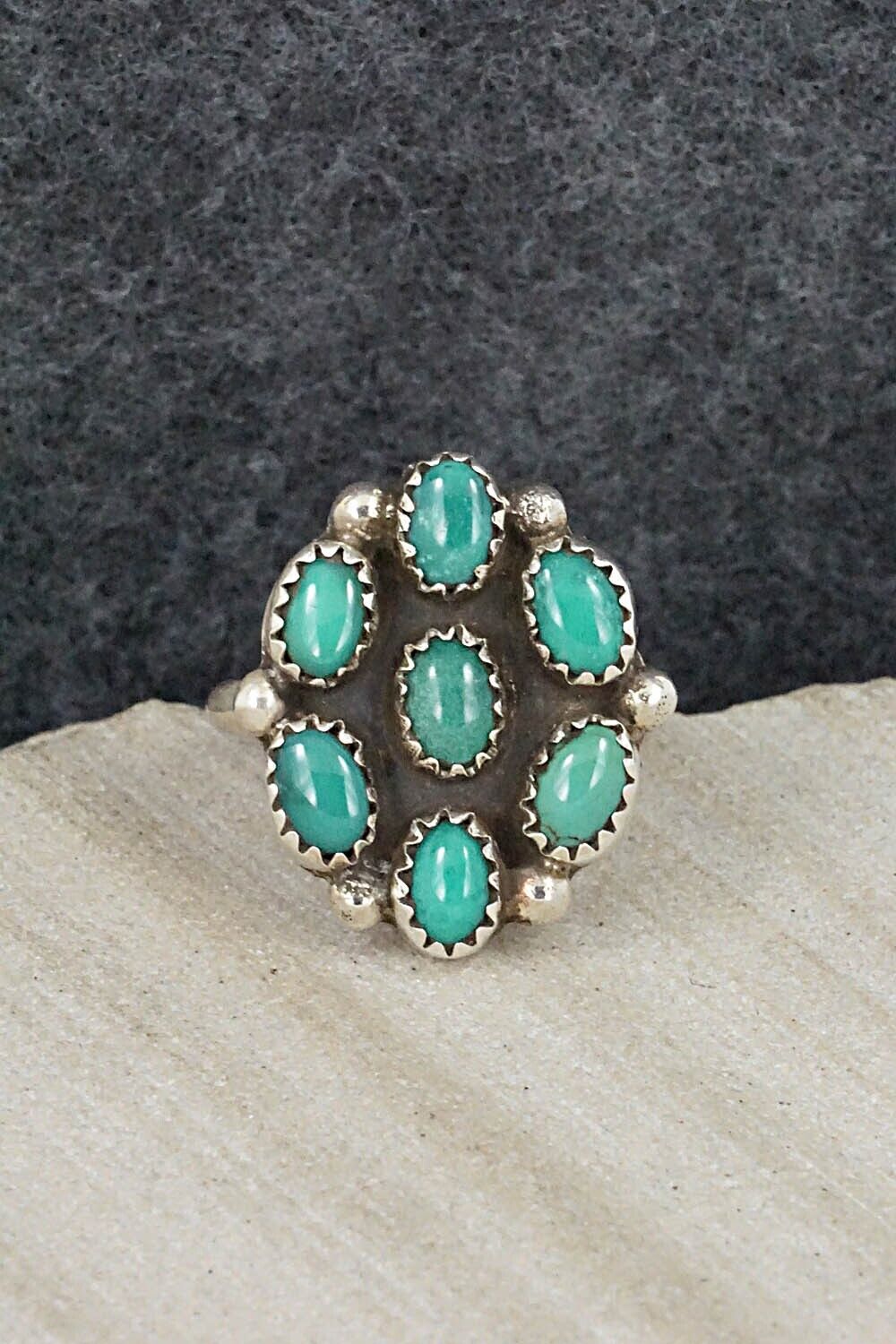 Turquoise & Sterling Silver Ring - Priscilla Reeder - Size 8