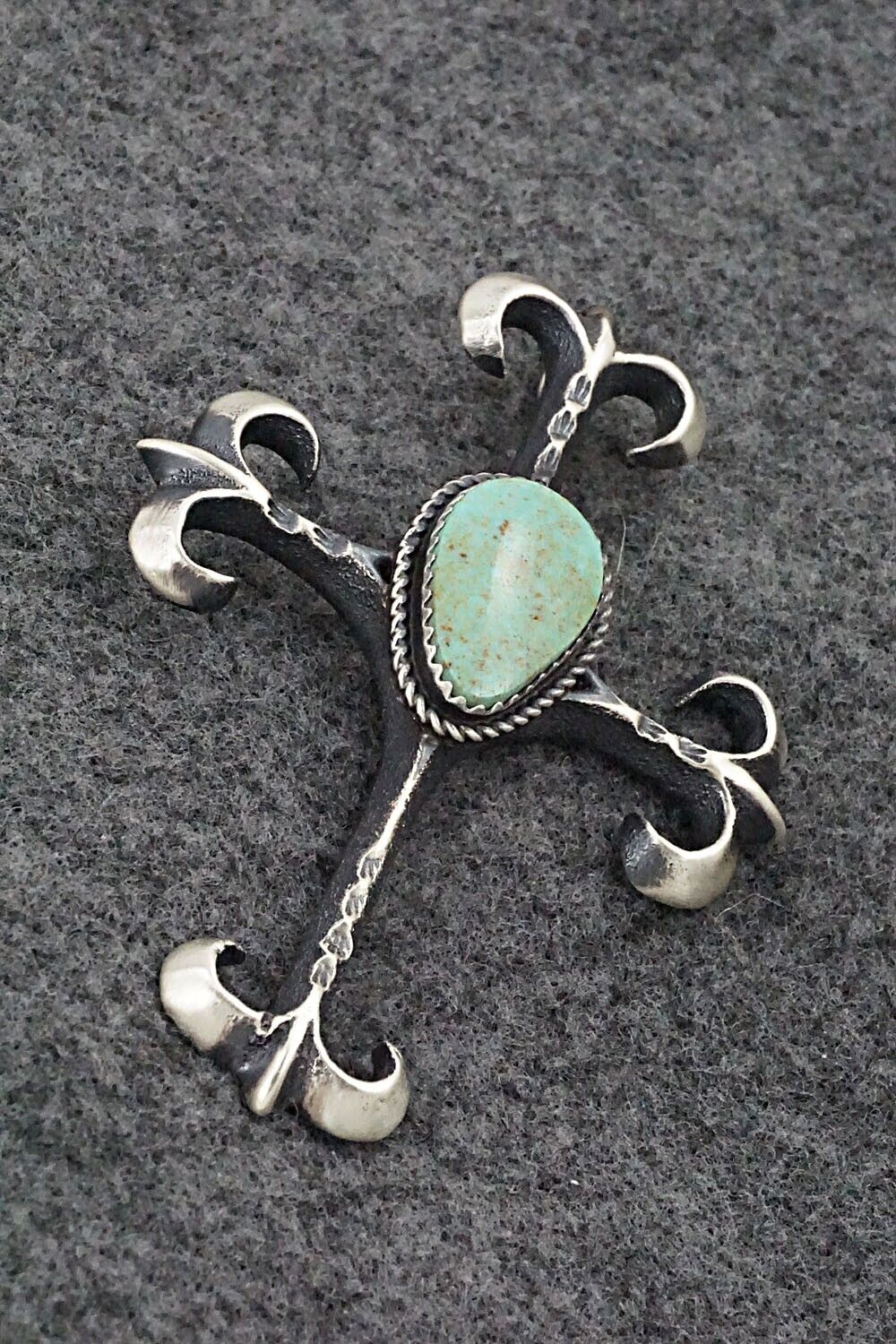 Turquoise and Sterling Silver Pendant - Martha Cayatineto